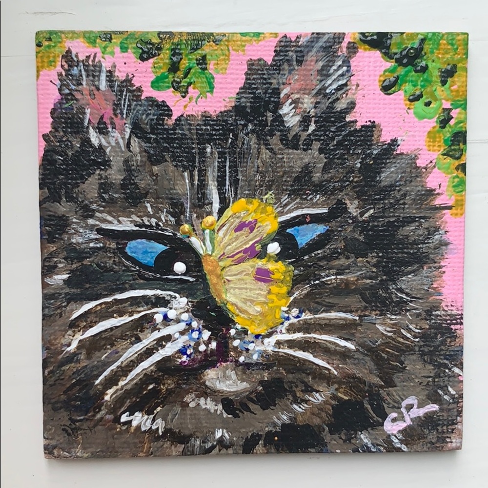 SOLD Original Art - Cat/Butterfly - Picture 10 of 11